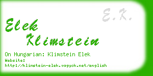 elek klimstein business card